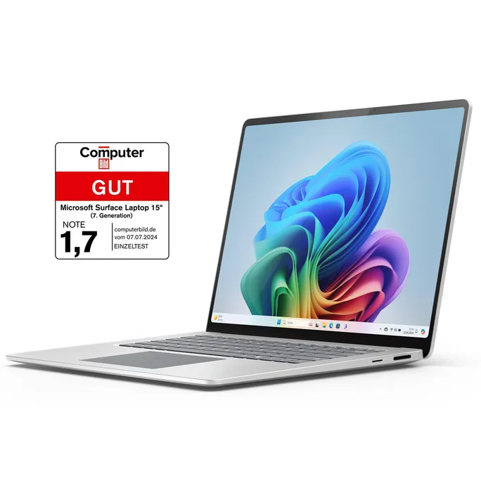 Surface Laptop (7.Edition) Copilot+PC 15″ QHD Touch Platin Snapdragon® X Elite 16GB/512GB SSD Win11 ZHH-00005