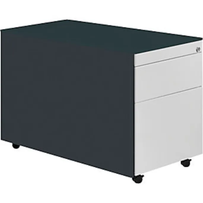 Schubladencontainer m.Rollen, 570×800, 1 Schub, 1 Hängereg., anthrazit/lichtgrau
