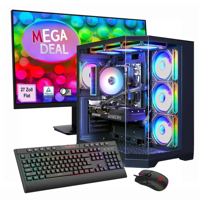 Hyrican Megadeal Gamemax HYPE-A SET2577 7534 R5-7500F 32GB/1TB SSD RTX5060 Win11 + MSI Pro MP273A 27″ LED-Monitor